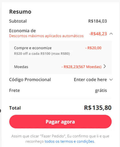 Imagem na descrição da promoção