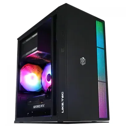 Gabinete Gamer Liketec Prime RGB, Mid Tower, Acrílico, M-ATX, Black, Sem Fonte, Com 1 Fan