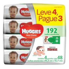 Toalha Umedecida Huggies Turma da Mônica Classic 192 unidades