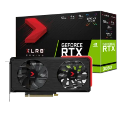 Placa de Vídeo PNY NVIDIA Geforce RTX 3060 XLR8 Gaming REVEL EPIC-X RGB Dual Fan Edition, LHR, 12GB, GDDR6, DLSS, Ray Tracing, VCG306012DFXPPB