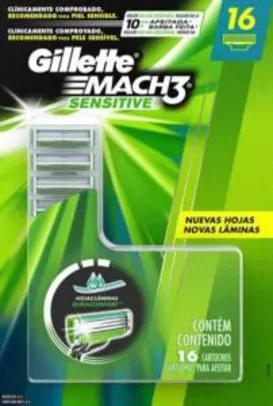 Carga Gillette Mach 3 Sensitive 16 Unidades | R$ 77,09