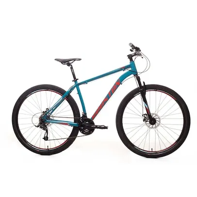 Bicicleta Aro 29 Houston Frontier 21 Marchas, Quadro de Alumínio e Suspensão Dianteira - Azul Esverdeado