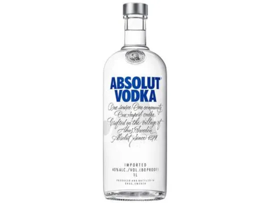 [C.Ouro + App] Vodka Absolut 1L | R$66