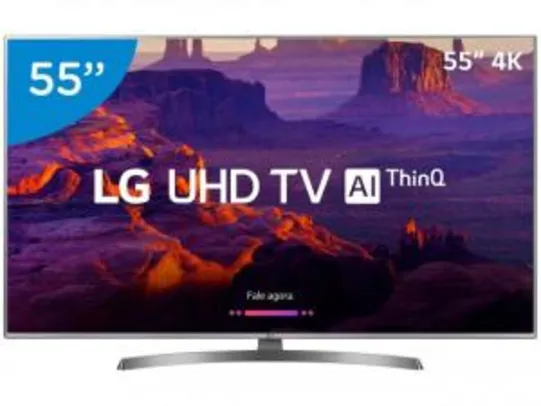 Smart TV LED 55” LG 4K/Ultra HD 55UK6540PSB - WebOs Conversor Digital Wi-Fi 4 HDMI 2 USB - R$3514