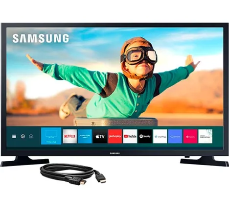 Samsung Smart TV LED 32'' Tizen HD 32T4300 2020 + Cabo HDMI 1.4, High speed 3m | R$1299