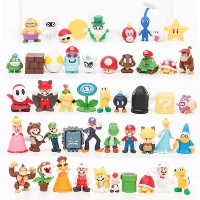 Kit Figure Action Super Mario Bros com 2 Peças 