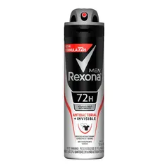 Desodorante Antitranspirante Aerosol Masculino Rexona Antibacterial + Invisible 72 horas 150ml