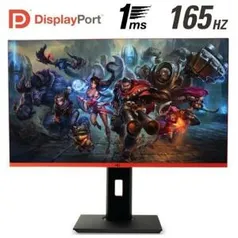 Monitor Gamer HQ 27 Pol, 165Hz, 1ms, Freesync, HDMI, Display Port, c/ Ajuste de Altura