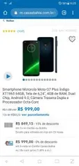 Smartphone Motorola Moto G7 Plus Índigo XT1965 64GB, Tela de 6,24", 4GB de RAM R$849