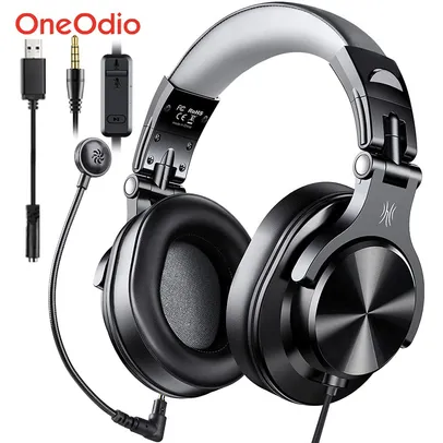 Fone Oneodio Wired Gaming Headset Gamer USB + 3.5mm Over Ear Gaming Headphones