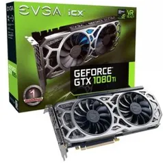 Placa de Vídeo VGA NVIDIA EVGA GEFORCE GTX 1080 TI SC2 ICX Gaming 11GB RGB LED RGB e 9 Sensores Térmicos 11G-P4-6593-KR | R$3.800