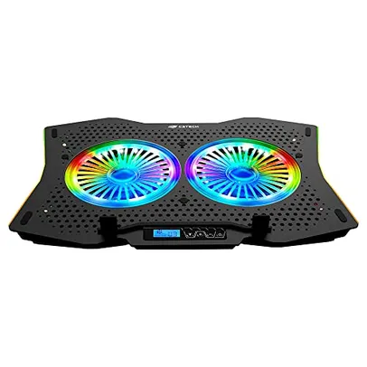 Base para Notebook C3Tech NBC-400BK 17 Preto Gamer - Refrigerada com 2 Coolers de 140mm, 72 CFM, RGB