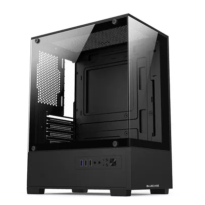 [APP] Gabinete Gamer Bluecase BG-054 HIT, Mid tower, Micro ATX e Mini ITX, Frontal e lateral em vidro, USB 3.0, Preto - BG-054BBX