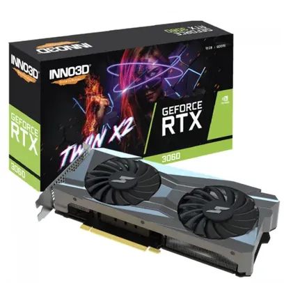 Placa de Vídeo INNO3D SuperFrame NVIDIA GeForce RTX 3060 TWIN X2, 12GB, GDDR6, DLSS, Ray Tracing