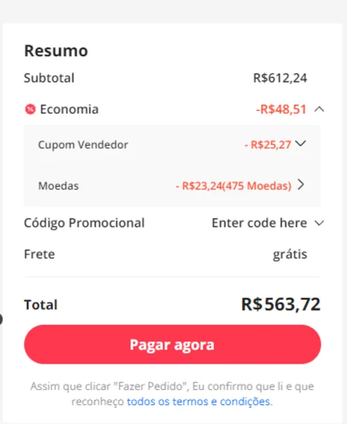 Imagem na descrição da promoção