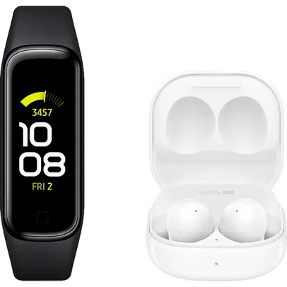 Galaxy Buds2 - Branco + Galaxy Fit2 - Preto