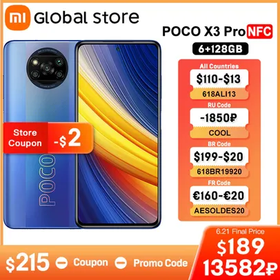 Smartphone Xiaomi POCO X3 PRO | R$1161