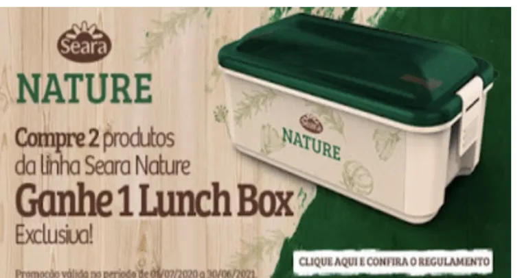 [BRINDE] Promoção Lunch Box Seara Nature