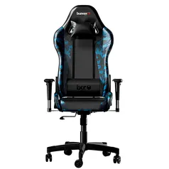 Cadeira Gamer Bunker Camuflada Azul Pro E-sports Ergonômica Reclinável