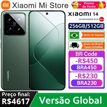 Smartphone Xiaomi 14 com Snapdragon 8 Gen 3 256GB 12gb