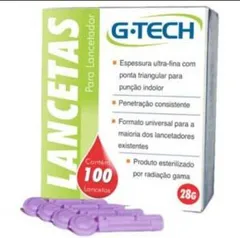 Lancetas para Lancetador G-Tech 28g LAN2810G - Verde + Frete grátis