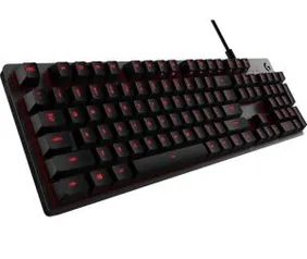 [AME R$288] Teclado Gamer G413 Mecânico Carbon com Iluminação Vermelha, USB Passthrough e Switch Exclusivo Romer - Logitech