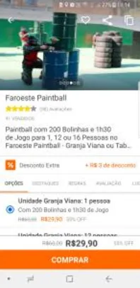 Saindo por R$ 29,9: Paintball com 200 Bolinhas e 1h30 de Jogo para 1, 12 ou 16 Pessoas no Faroeste Paintball R$30 | Pelando