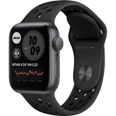 Apple Watch SE 40mm Caixa Cinza-Espacial e Pulseira Esportiva Nike Cinza-Carvão/Preto