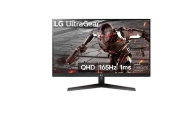 Monitor Gamer LG UltraGear 32", 165Hz, QHD, 1ms, DisplayPort e HDMI, 95% sRGB, FreeSync Premium, HDR 10, VESA, Preto - 32GN600-B