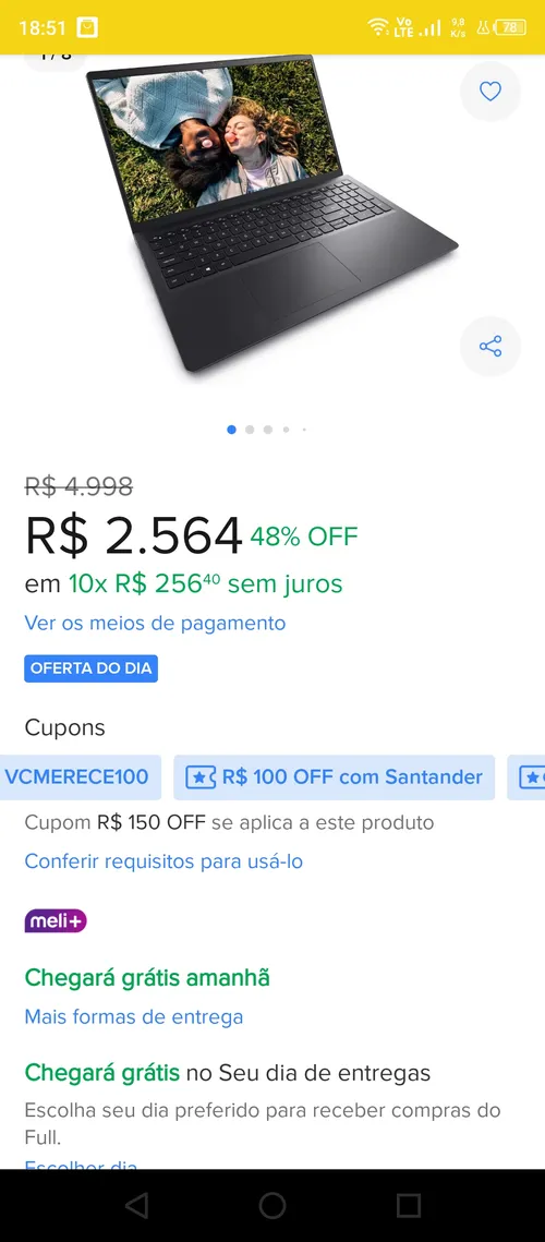 Imagem na descrição da promoção