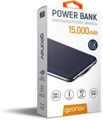 Carregador Portátil Power Bank, 15.000mAh, Geonav, PB15000CMB, Azul