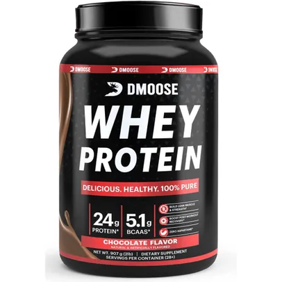 DMoose Whey Protein Suplemento em pó sabor Chocolate / Baunilha 28 Porções