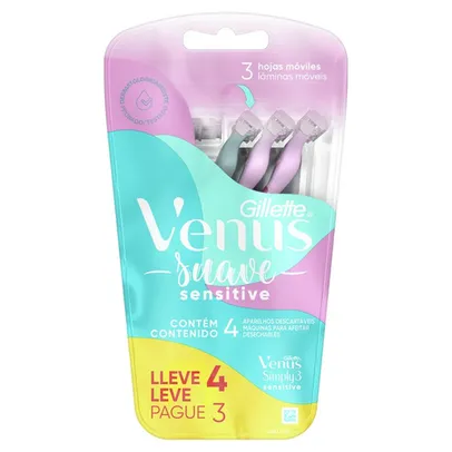 Aparelho De Depilar Gillette Venus Suave Sensitive 4 Un | R$ 11