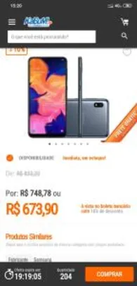 Smartphone Samsung Galaxy A10 32GB - R$674