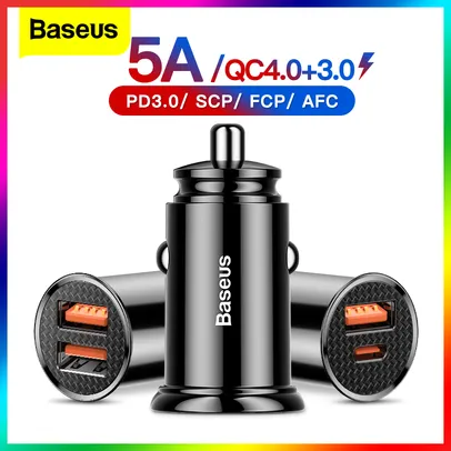 Carregador Turbo Veicular Para Smartphone com 2 USB 30W | BASEUS