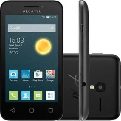 Smartphone Alcatel PIXI 3 Dual Chip Desbloqueado Android 4.4 Memória 4GB Câmera 5MP - Preto - R$199