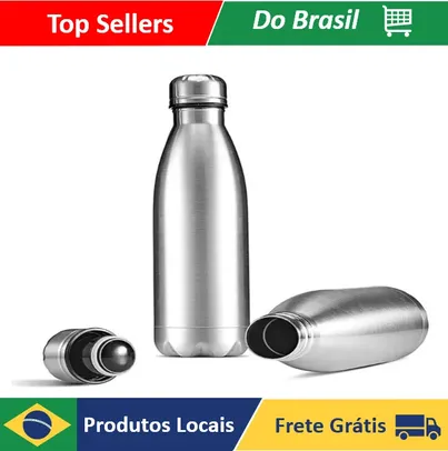 [DoBrasil/Moedas] Garrafa Inox de Água Gelada para Academia 500ml