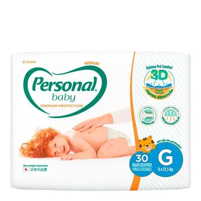 Fralda Personal Baby Premium Protection Tamanho G 30 Unidades