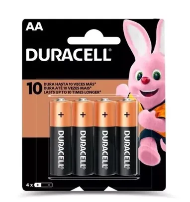 [Leve 2 ou +] Pilha Duracell Alcalina AA com 4 unidades