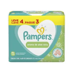 Lenço Umedecido Pampers Aloe Vera com 192 unidades