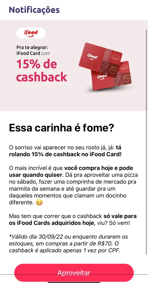 Imagem na descrição da promoção