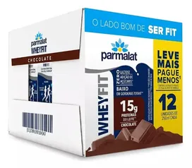 PACK 12UN BEBIDA LáCTEA CHOCOLATE PARMALAT WHEYFIT 250ML