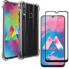 Capa Capinha Anti Shock Samsung Galaxy M30 + Película 5D Nano Blindada Gel Flexível Cobertura 100% Galaxy M30 - R$32