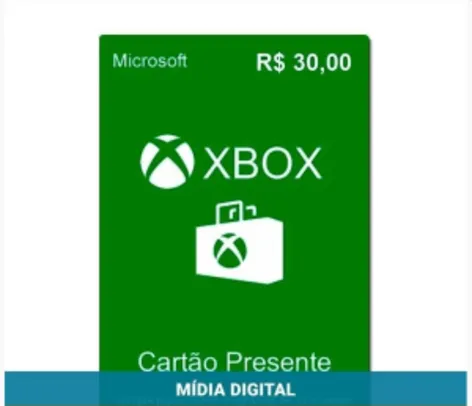 Cartão Presente R$30 Xbox Live Brasil - Microsoft - R$ 28,79
