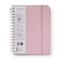 Planner Wire-o Pastel, Rosa, Mensal e Semanal, 75 Folhas, Papel Pólen 80g/m², | R$ 61