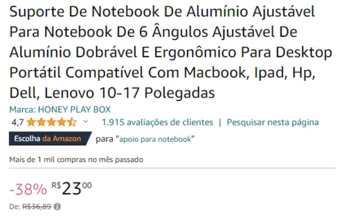 Imagem na descrição da promoção