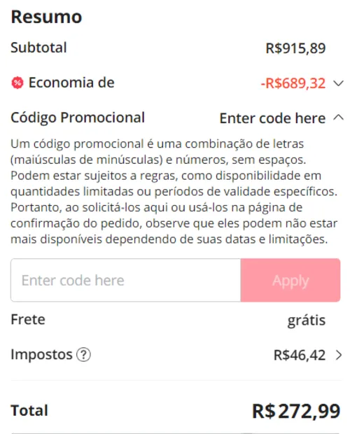 Imagem na descrição da promoção