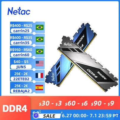 Memória Ram Netac DDr4 8Gb 3600MHZ