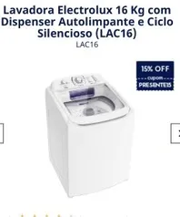 Lavadora Electrolux 16 Kg com Dispenser Autolimpante e Ciclo Silencioso (LAC16) - 127V