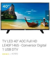 TV LED AOC 40 polegadas - R$1299